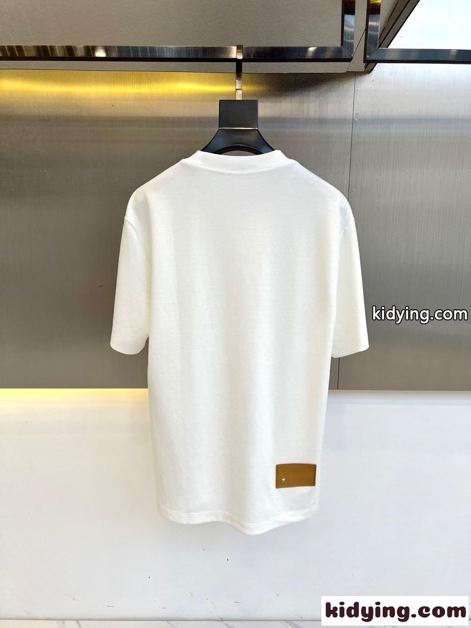 カジュアル クルーネック 半袖Tシャツ ヴァレンティノ Tシャツ 偽物 コットン ホワイト-4