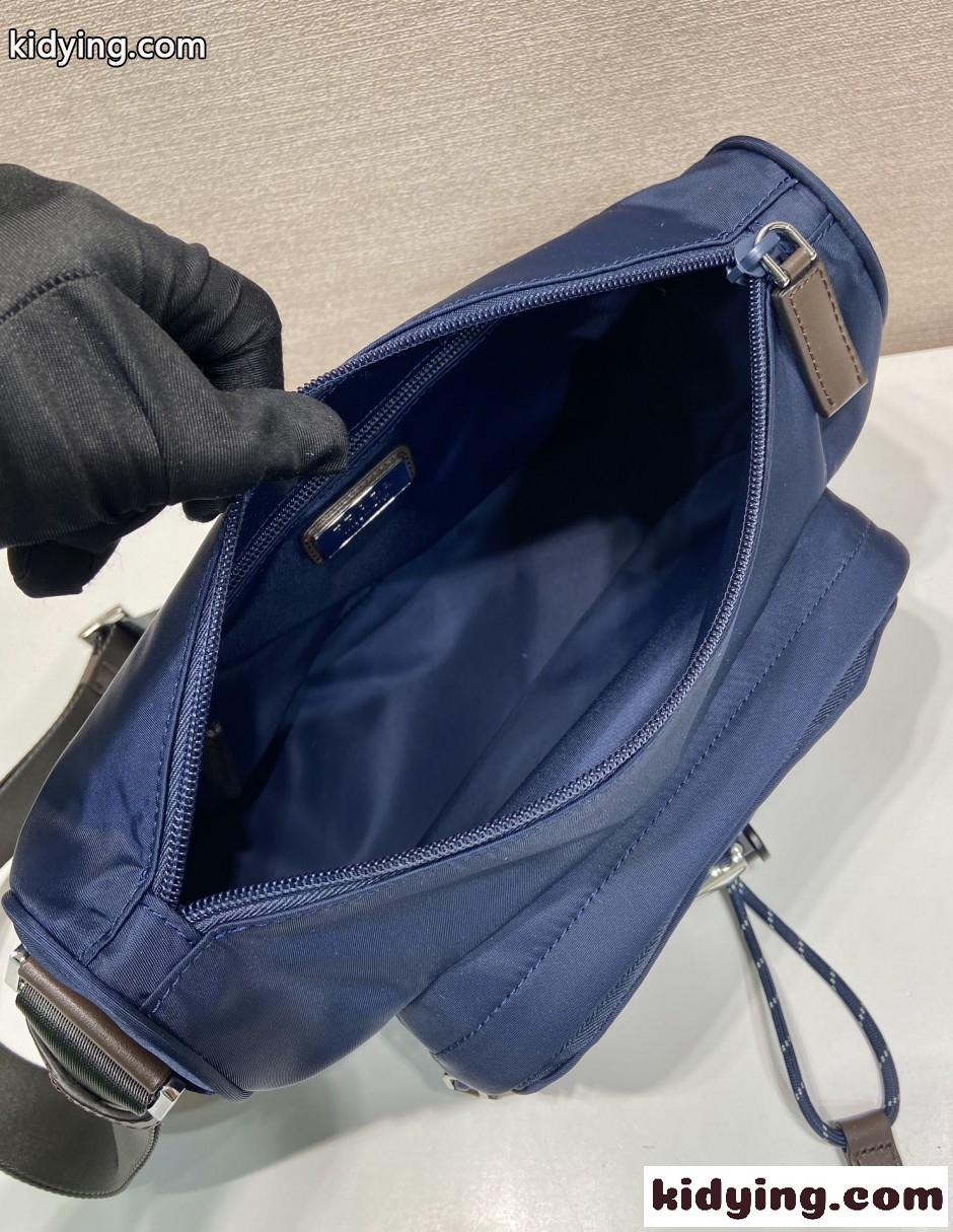 プラダ スピードロック Re-Nylon レザー ショルダーバッグ スーパーコピー ネイビー-4