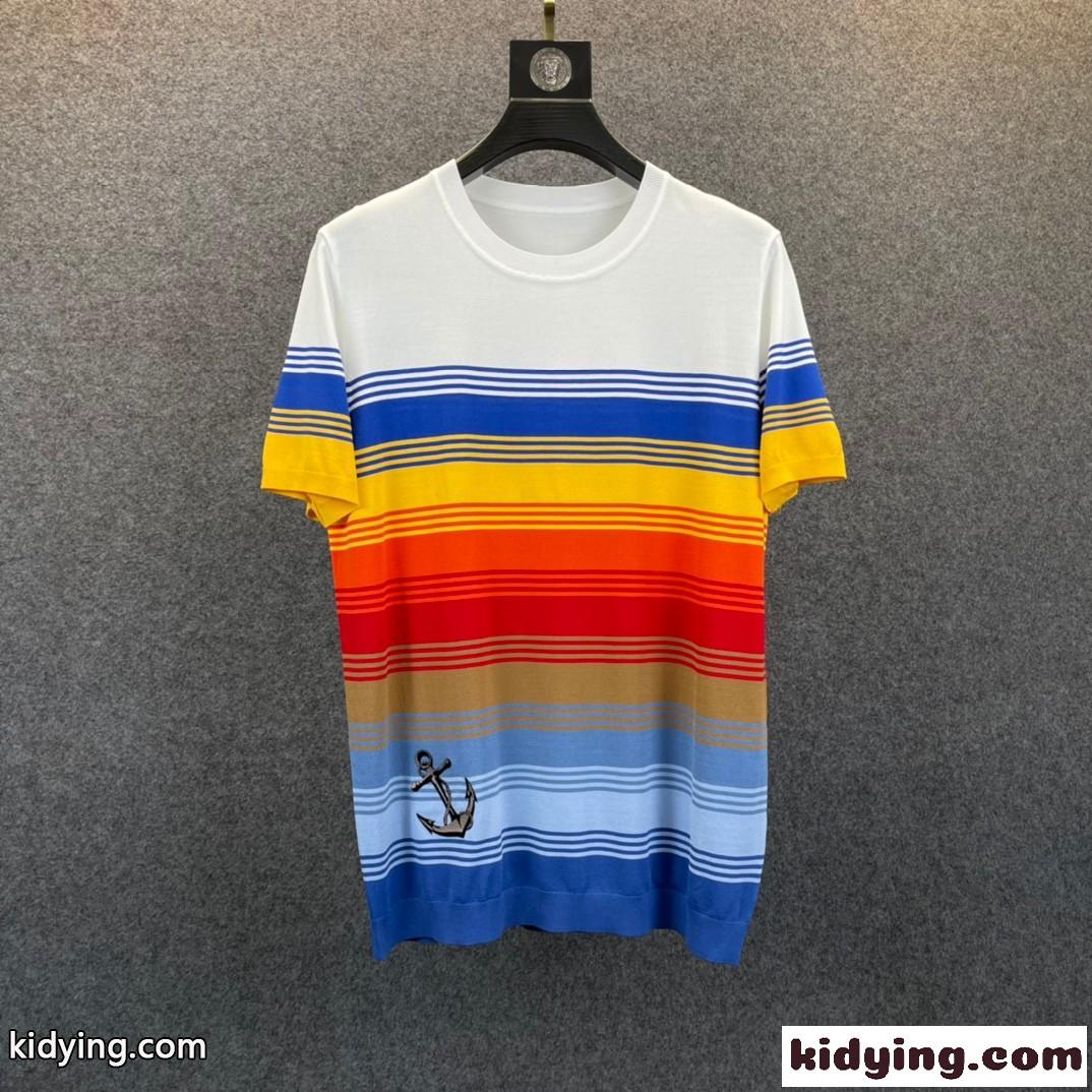 着心地抜群 ニット 半袖 メンズ トップス トムブラウン tシャツ コピー クルーネック お洒落 カジュアル-3