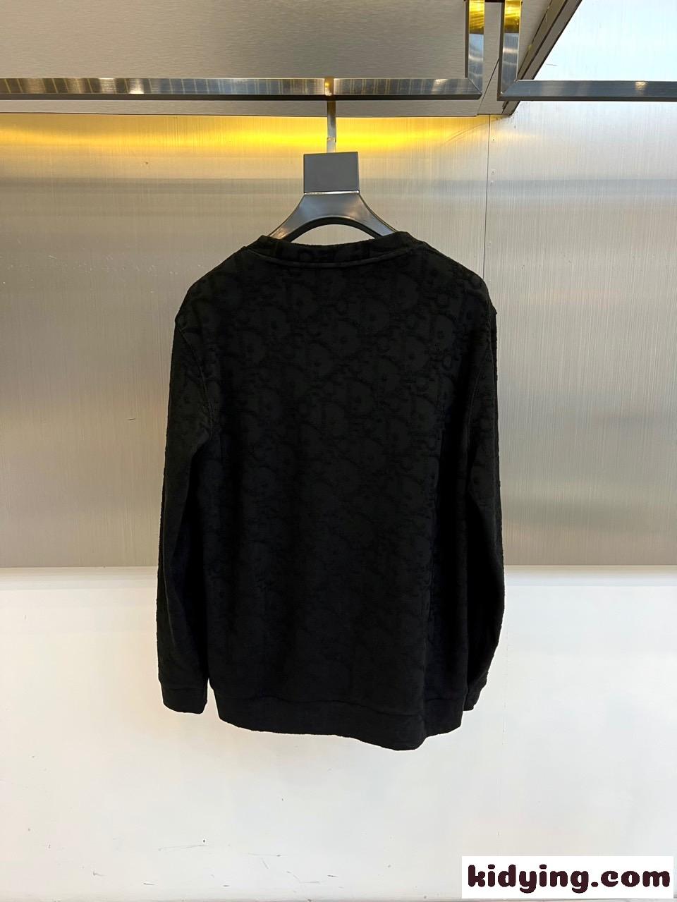 シンプル 上品 ロゴ総柄 スウェットシャツ クリスチャン・ディオール Tシャツ コピー ブラック-4