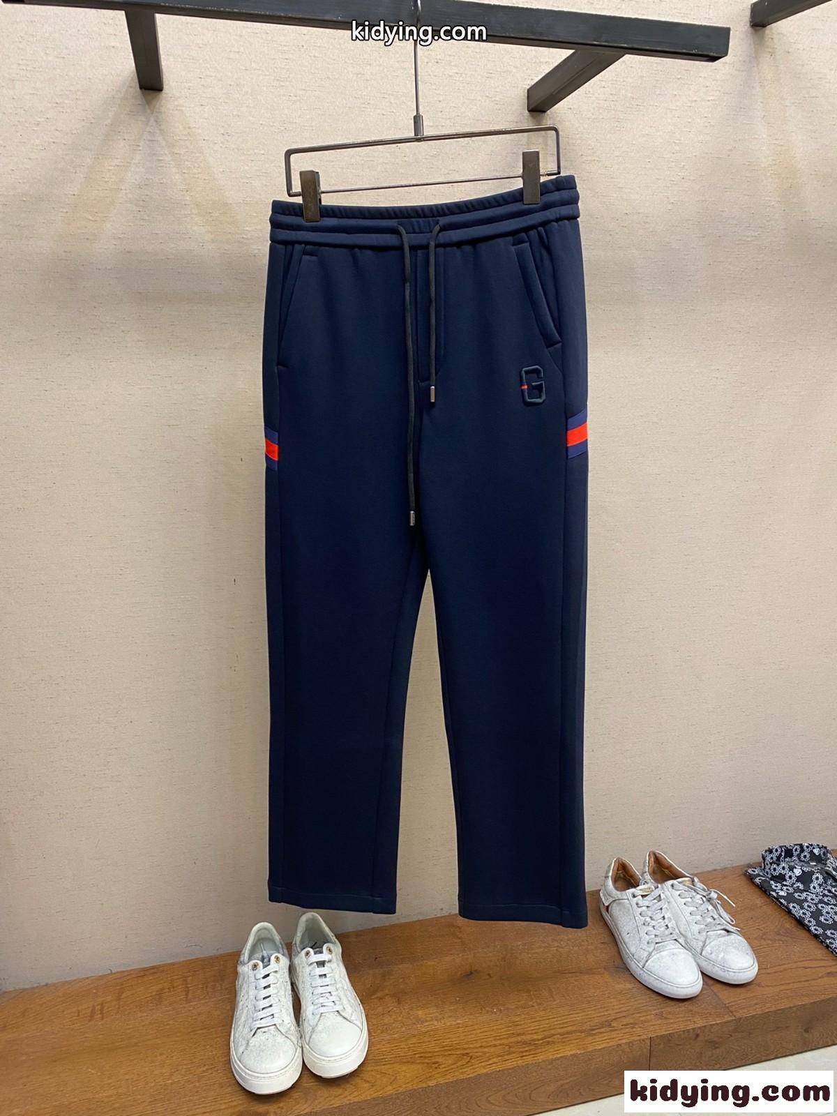 カジュアル お洒落 快適 ロングパンツ グッチ パンツ コピー ネイビー-1