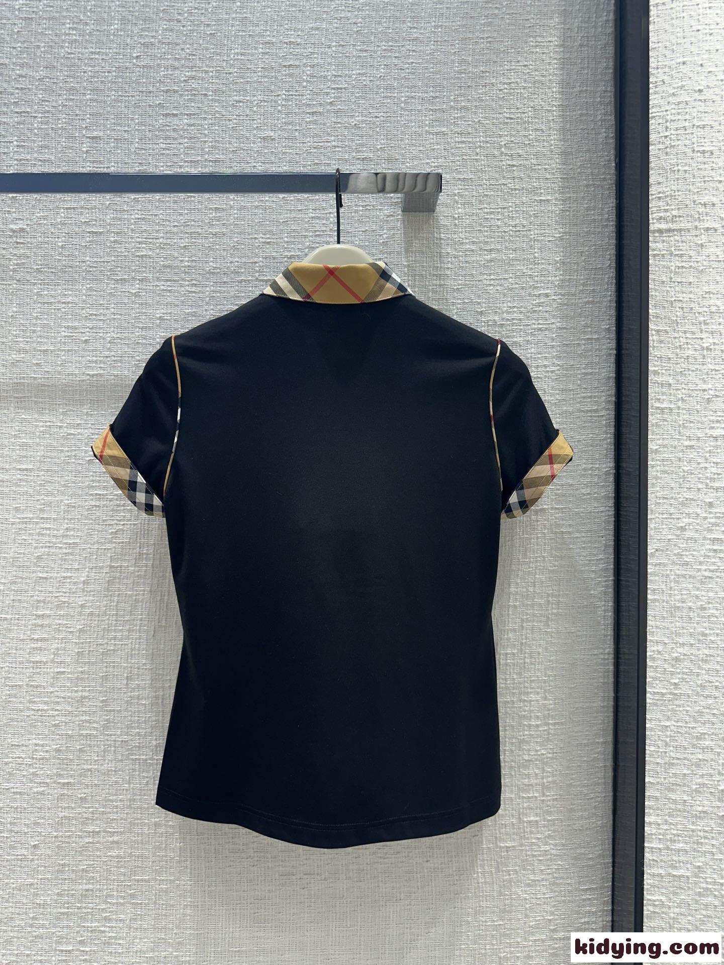 おしゃれ ハーフジップ ポロシャツ バーバリー Tシャツ コピー ブラック-5