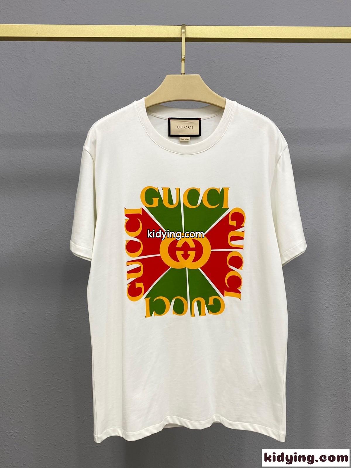 GUCCI ヴィンテージロゴ プリント 半袖Tシャツ グッチ Tシャツ コピー コットン-0