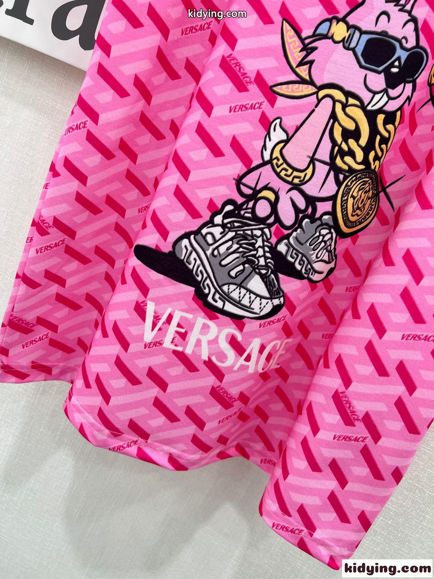 可愛い ウサギ ヴェルサーチェ Tシャツ コピー 半袖 クルーネック 合わせやすい-2