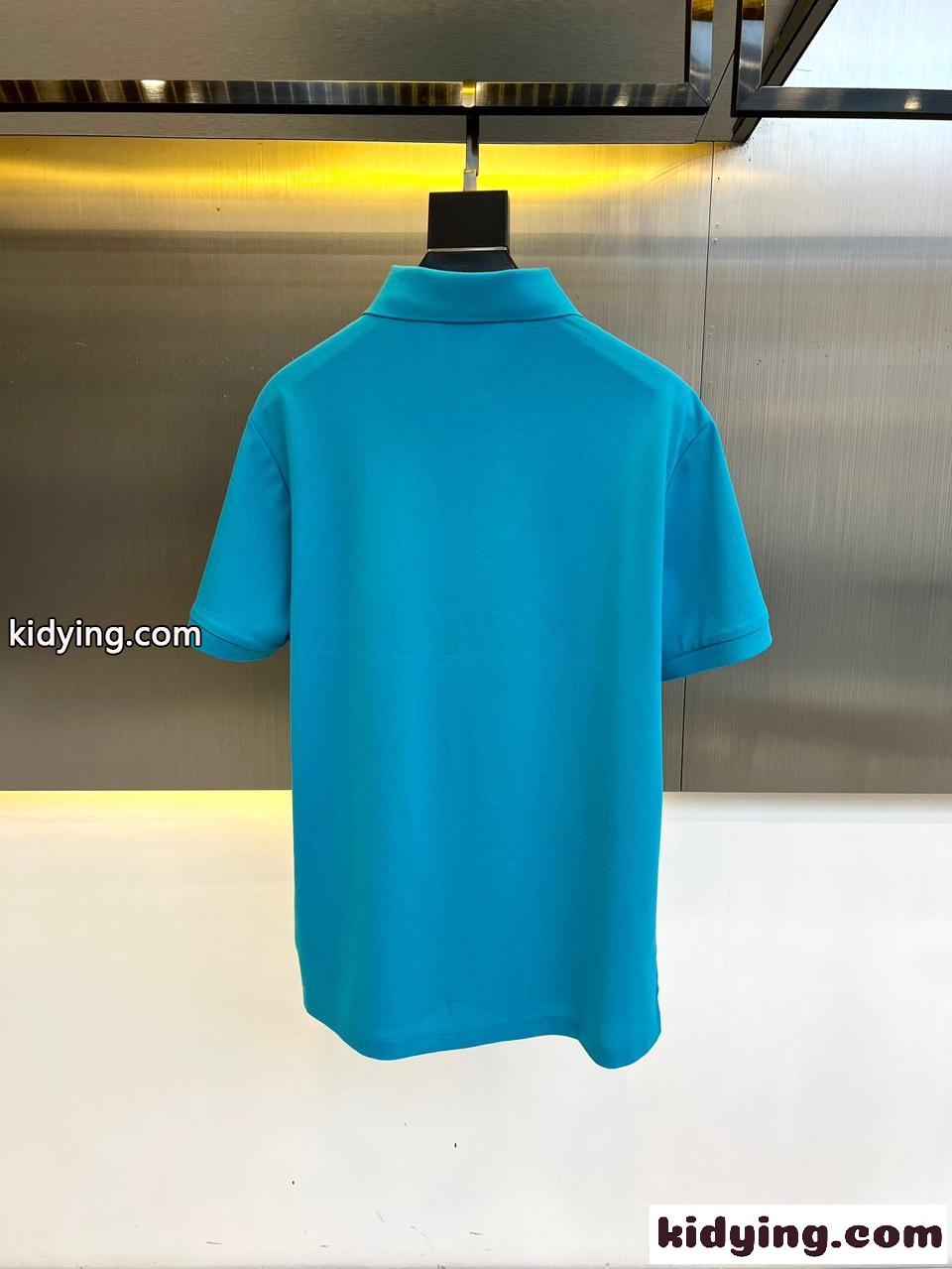 エルメネジルド・ゼニア 半袖Tシャツ コピー コットンピケポロシャツ ブルー-3