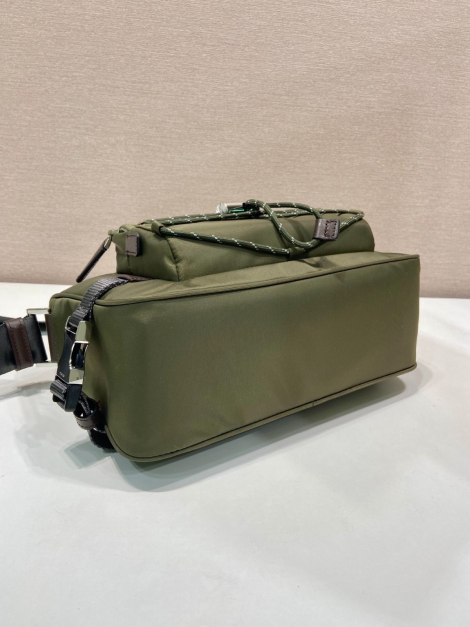 プラダ スピードロック Re-Nylon レザー ショルダーバッグ スーパーコピー グリーン-3