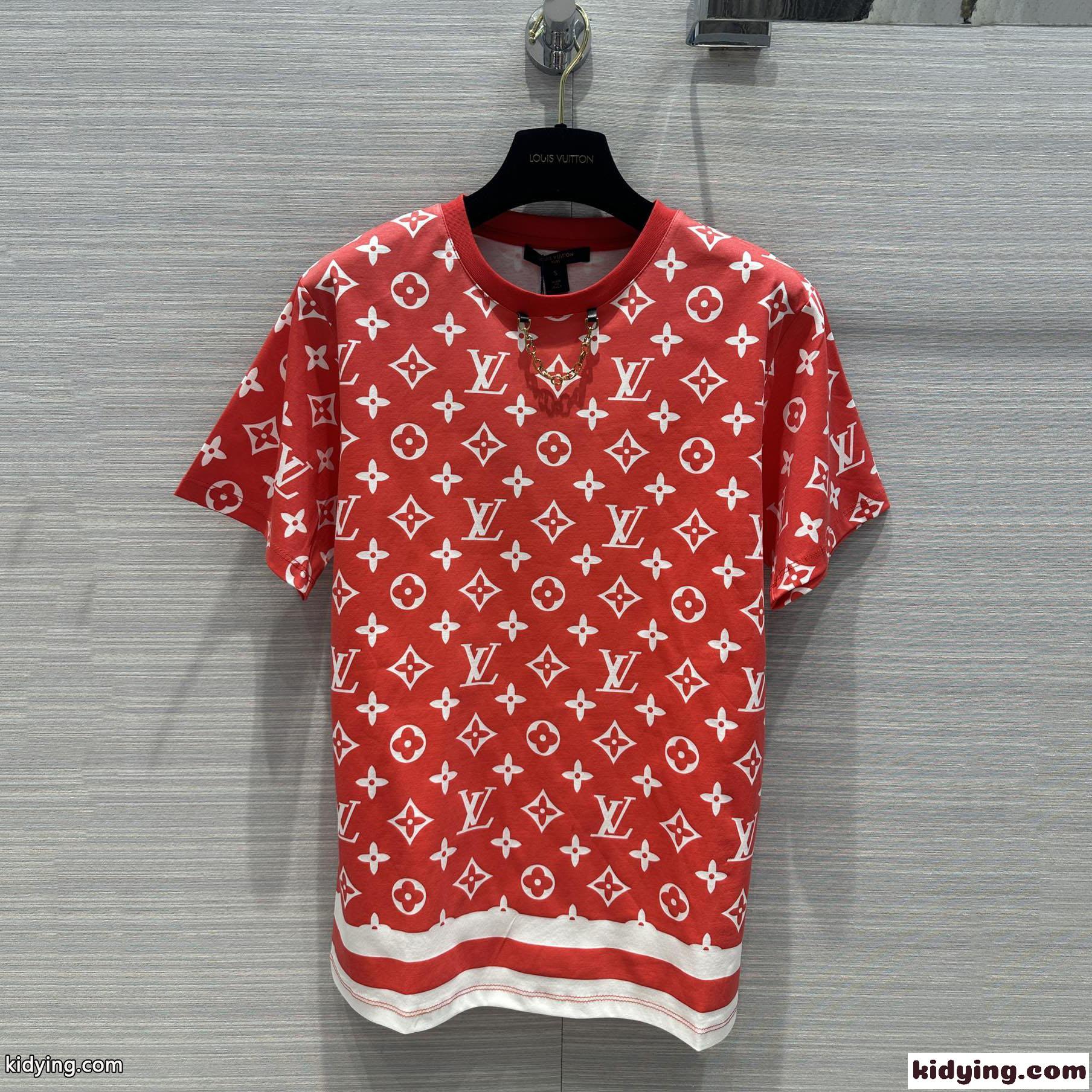 ルイヴィトン Tシャツ コピー ユニセックス 定番 人気 モノグラム クルーネック 半袖Tシャツ-2