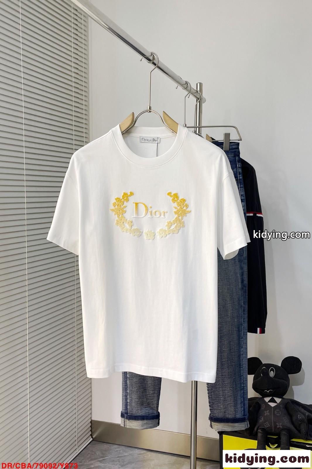 2色あり おしゃれ ロゴ クルーネック クリスチャン・ディオール Tシャツ コピー メンズ-1