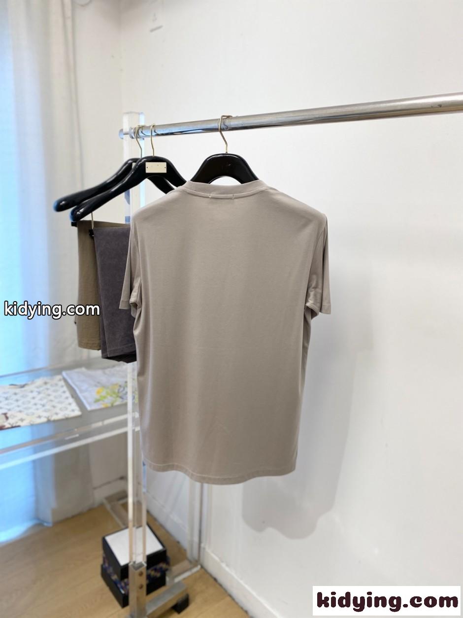 ホースモチーフ ラインストーン 半袖Tシャツ エルメス Tシャツ 偽物 グレージュ-3
