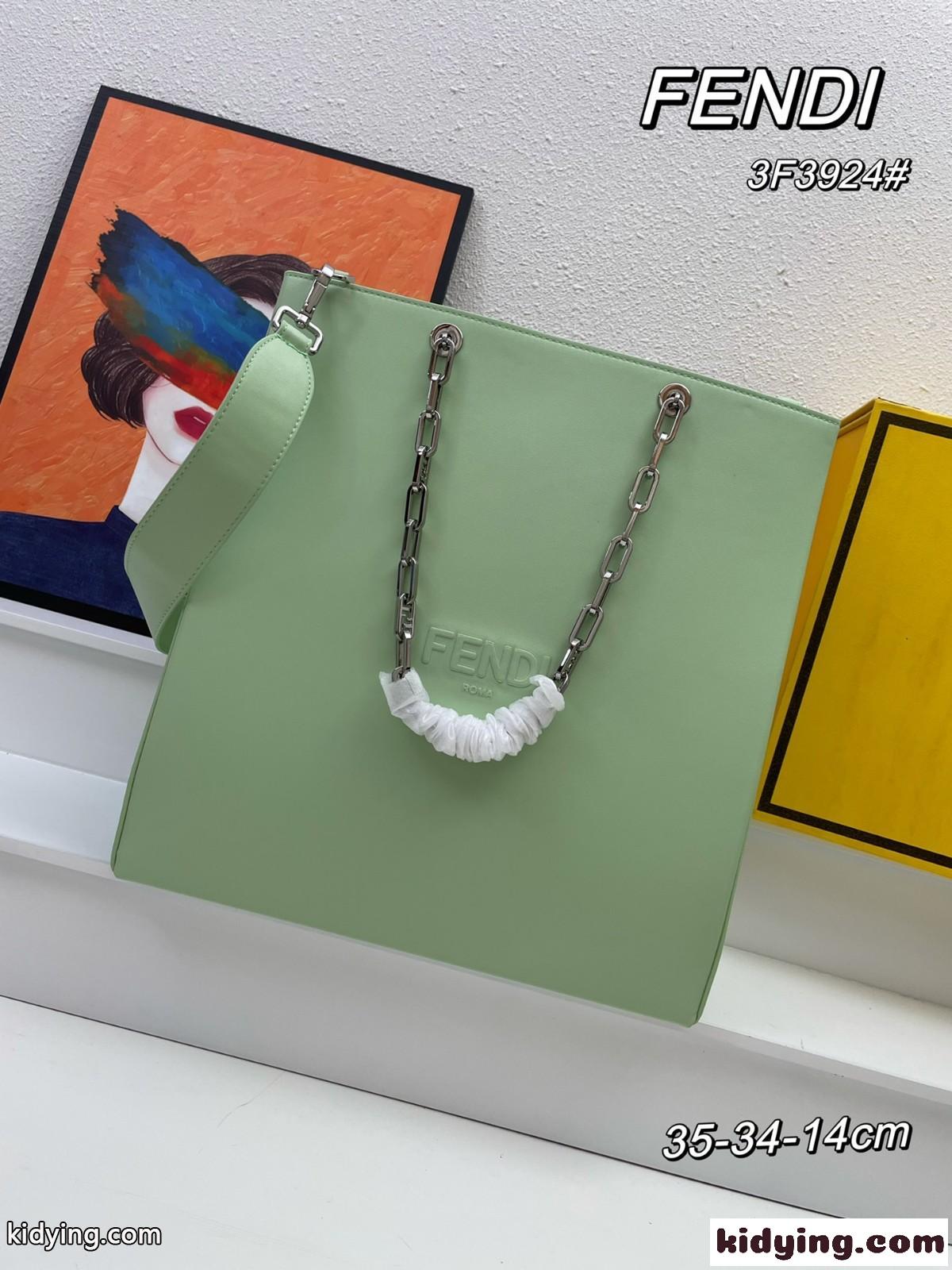 Fendi Pack ミディアム ショッピングバッグ フェンディ バッグ コピー レディース グリーン-0