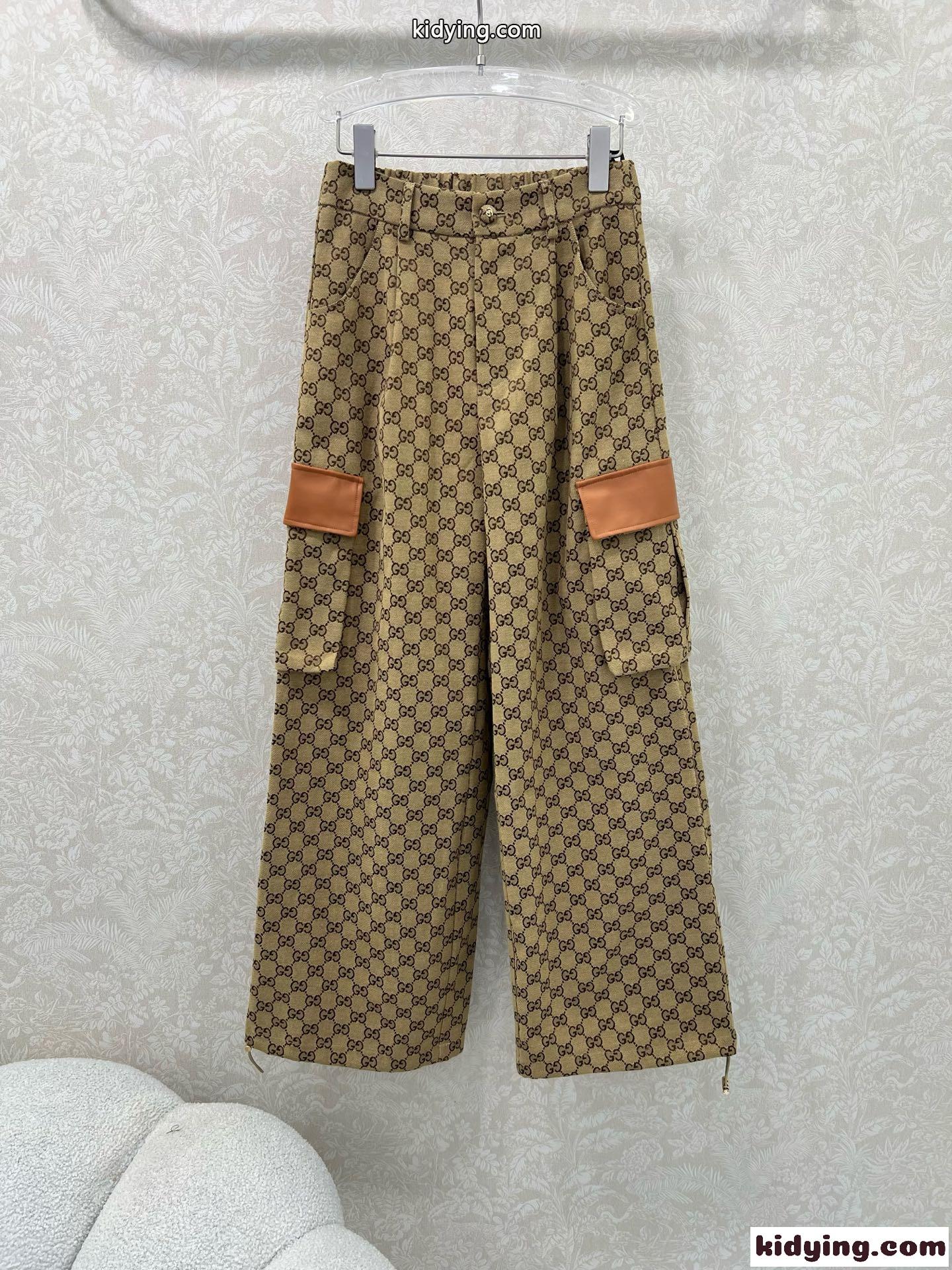 カジュアル GGロゴ カーゴパンツ グッチ パンツ コピー ズボン ベージュ-0