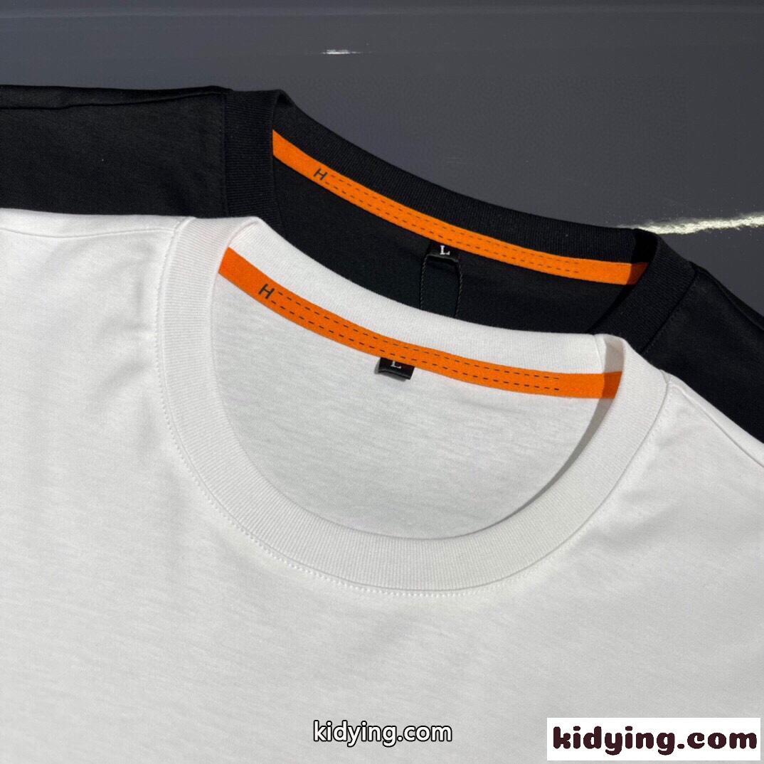 シンプル 定番 薄手 快適 エルメス 半袖tシャツ コピー クルーネック 合わせやすい トップス-2