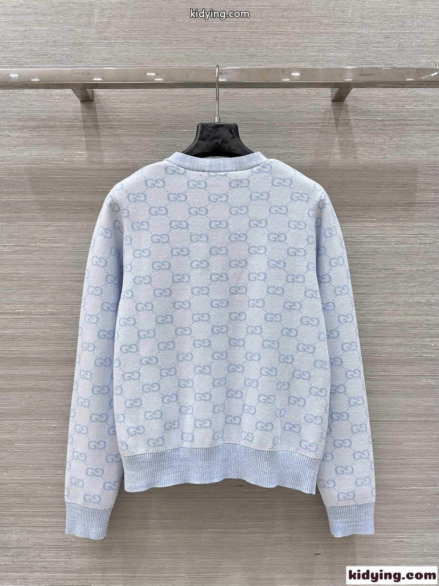 定番 合わせやすい Vネック カーディガン グッチ ニット コピー ブルー-3