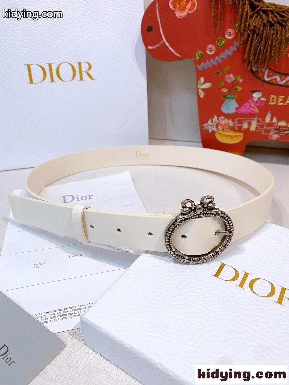 クリスチャン・ディオール Dior Médaillon ベルト コピー 30mm ホワイト-3
