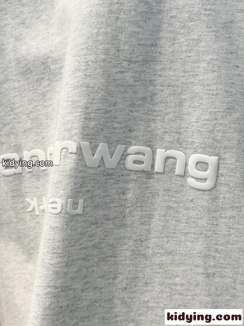 ユニセックス ロゴ 半袖Tシャツ アレキサンダーワング Tシャツ 偽物 グレー-2