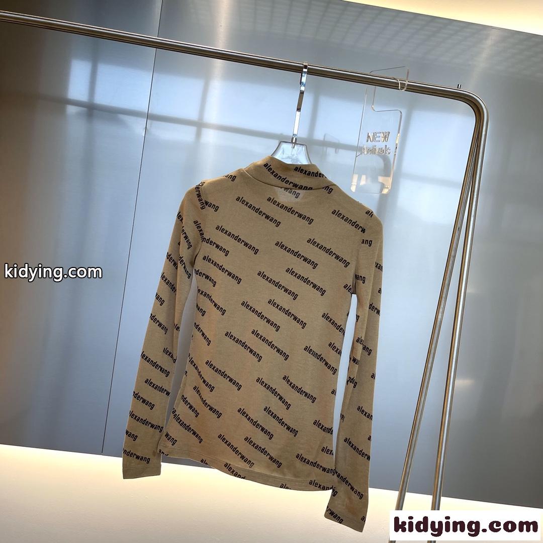 ファッション 合わせやすい 気質アップ ロゴ ウール 長袖 アレキサンダーワング Tシャツ コピー レディース トップス-1