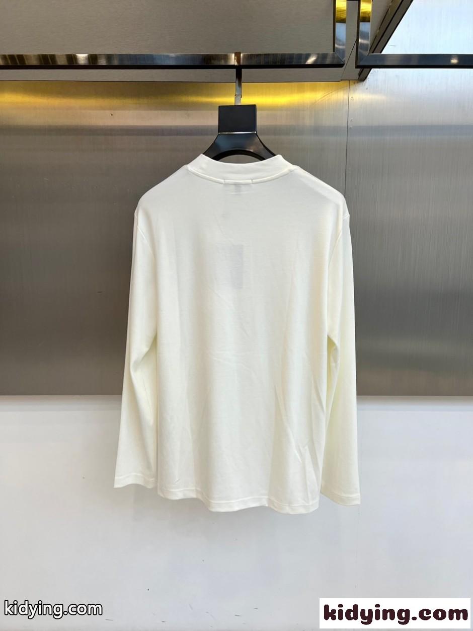 おしゃれ ロゴ入り クルーネック 長袖Tシャツ ルイ・ヴィトン Tシャツ 偽物 ホワイト-3