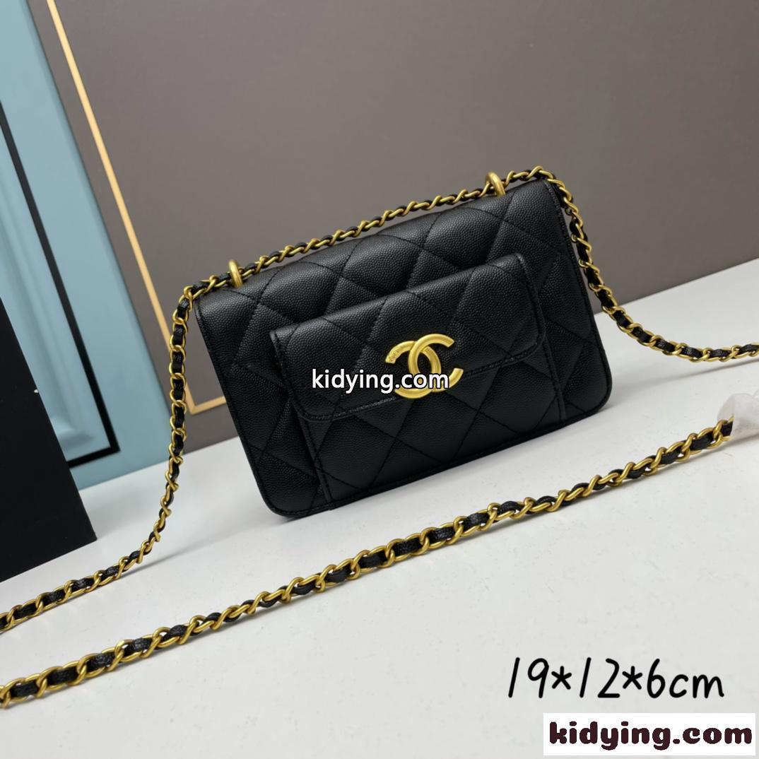 シャネル バッグ コピー コンパクト 可愛い WOC チェーン ショルダー バッグ カーフレザー-1