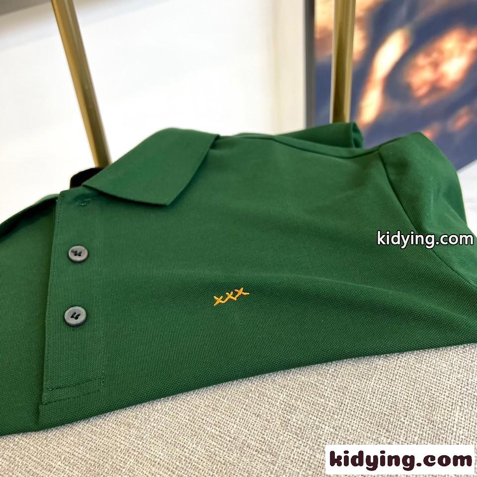 エルメネジルド・ゼニア 半袖Tシャツ コピー コットンピケポロシャツ グリーン-2