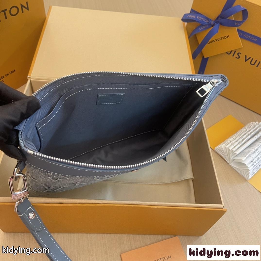 LOUIS VUITTON モノグラムデニム ポシェット・トゥ・ゴー M82313 コピー クラッチバッグ-3