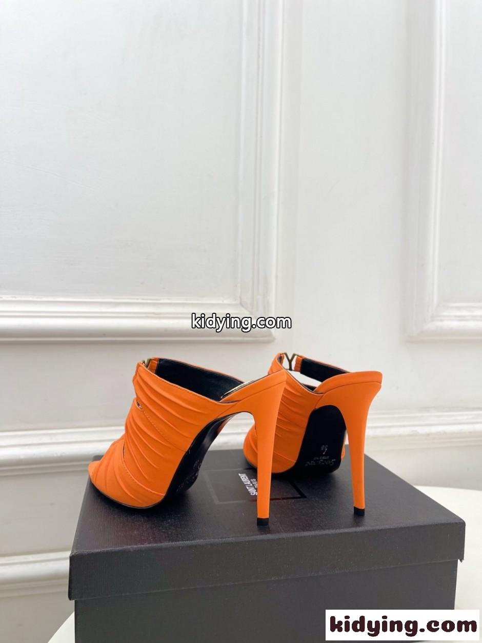 注目される YSL エミリー ミュール イヴ・サンローラン サンダル コピー オレンジ-3