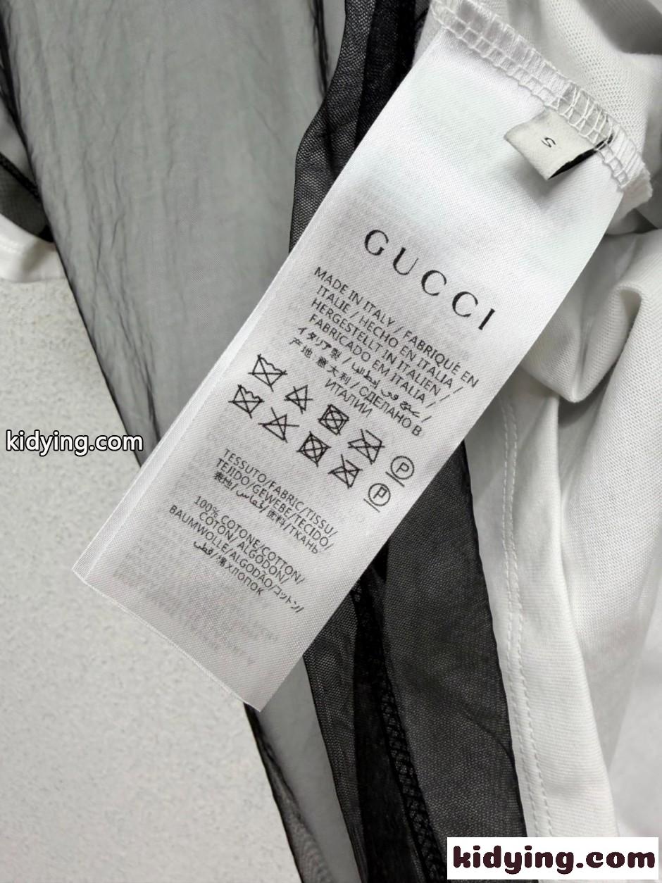 おしゃれ レイヤード風 半袖Tシャツ グッチ Tシャツ コピー クルーネック-3