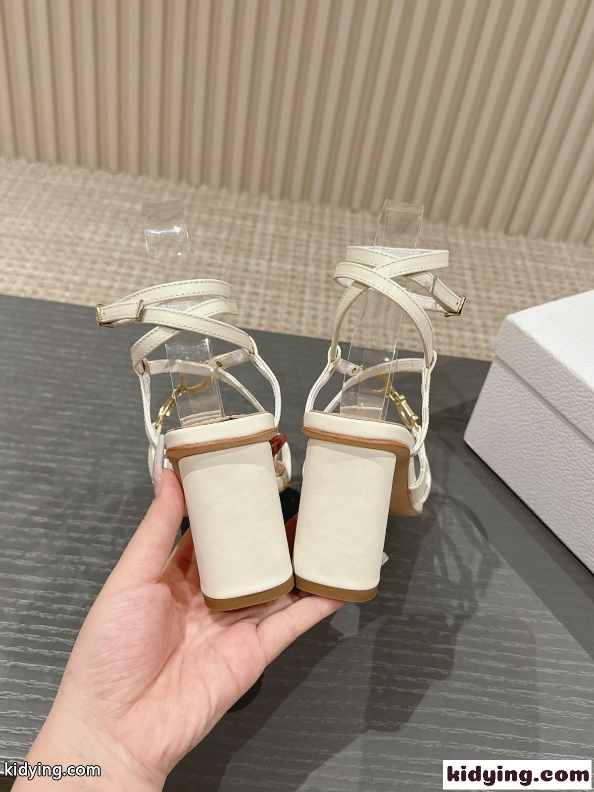 洗練された 9cm Cest Dior ヒールサンダル クリスチャン・ディオール サンダル コピー ホワイト-2