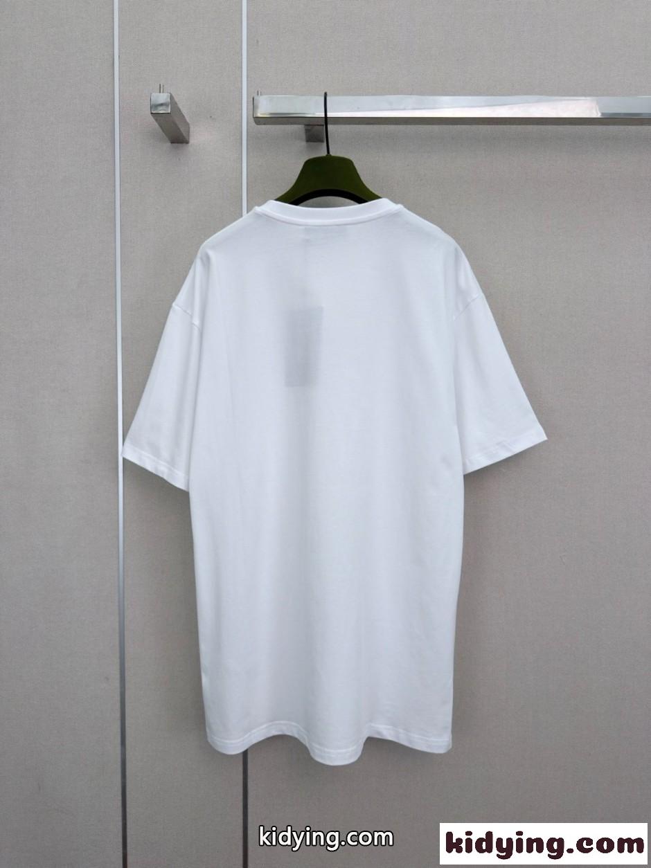 グッチ Tシャツ 偽物 ロゴプリント ユニセックス コットン 半袖Tシャツ ホワイト-2