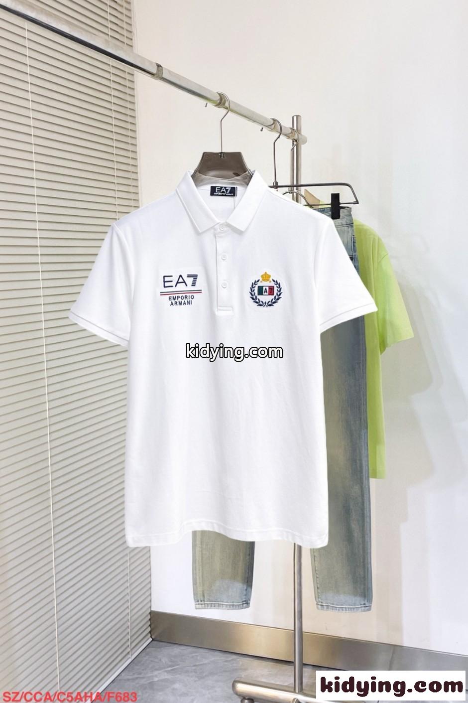 カジュアル 洗練された ロゴ入り ポロシャツ アルマーニ Tシャツ 偽物 ホワイト-0