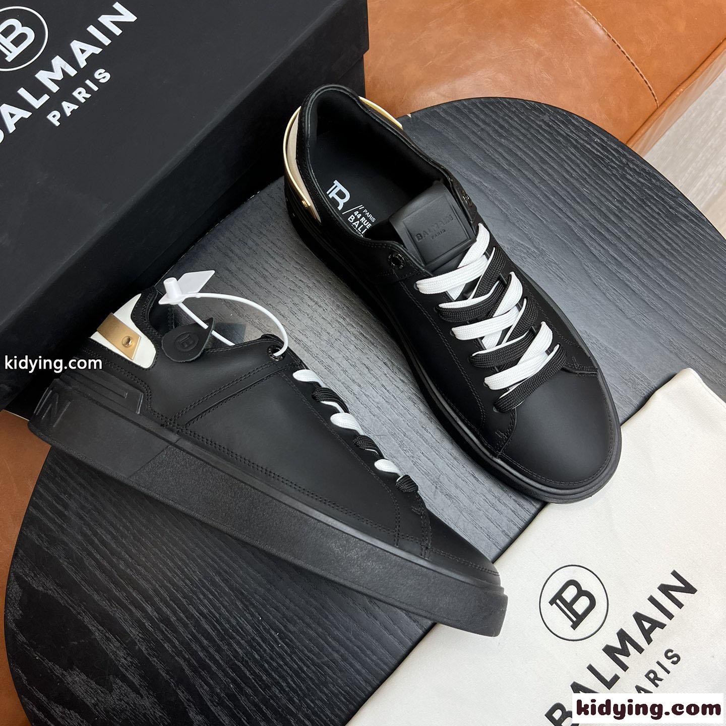 定番 レザー B-Skate スニーカー バルマン スニーカー コピー ブラック-1