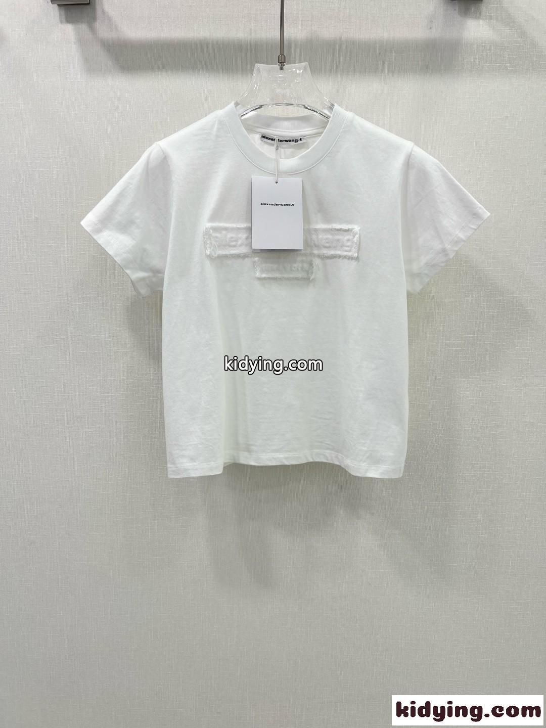 カジュアル 合わせやすい コットン 半袖Tシャツ アレキサンダーワング Tシャツ コピー ホワイト-1