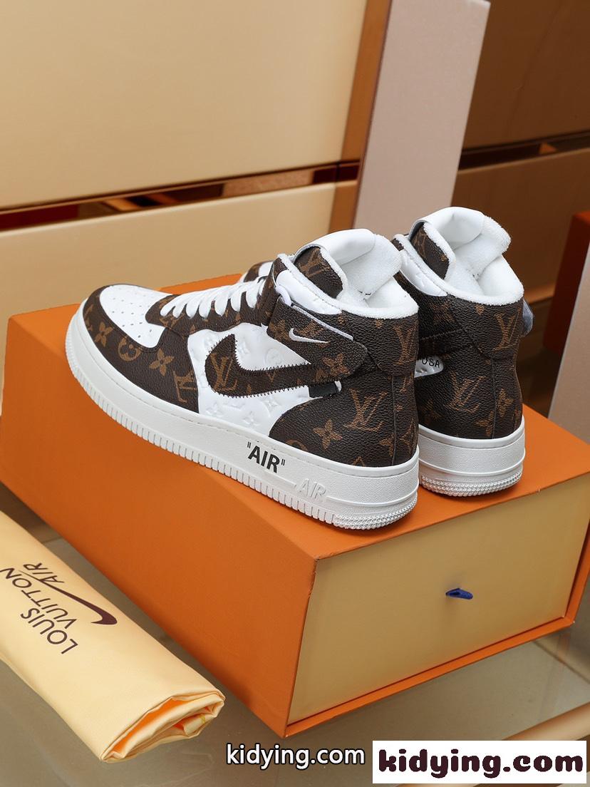 Louis Vuitton x OFF-WHITE x Nike オフホワイト スニーカー コピー カジュアル  高級感 人気 ハイカット おしゃれ-2
