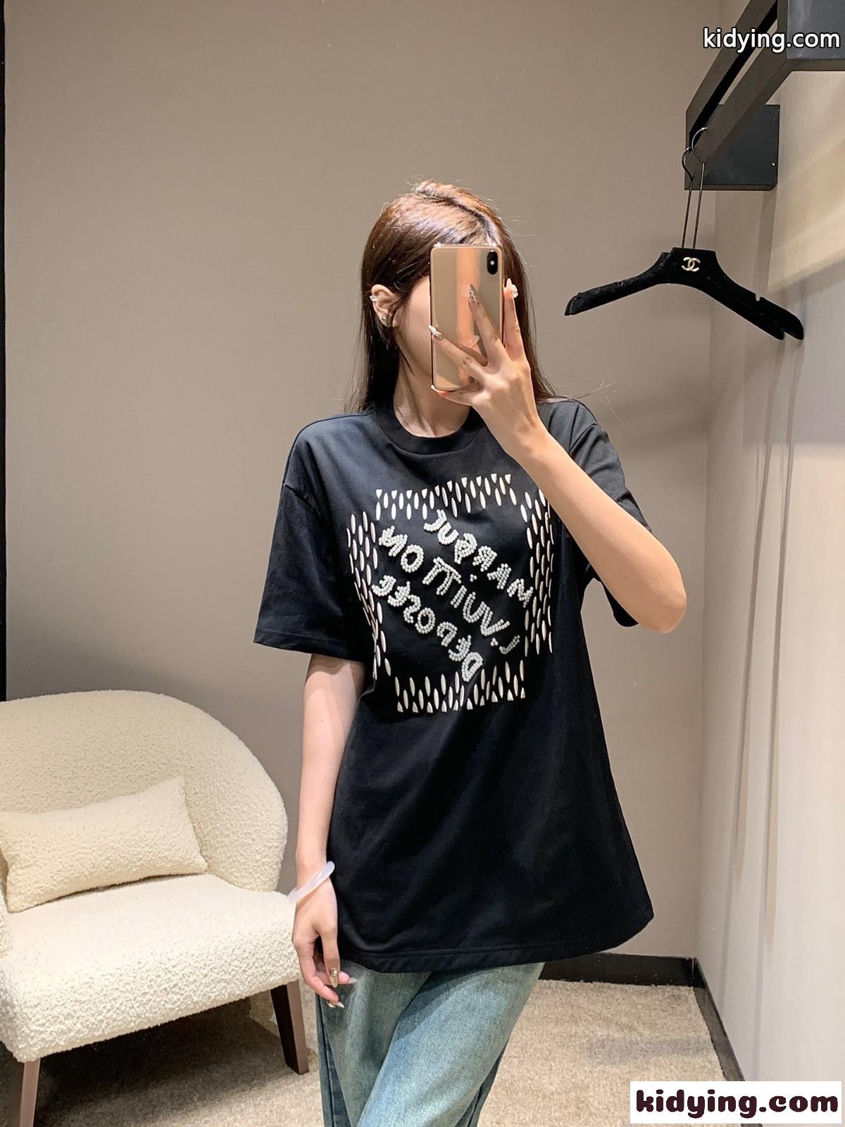 エンブロイダードシグネチャーコットンTシャツ ルイ・ヴィトン Tシャツ 偽物 大人気 ユニセックス-4