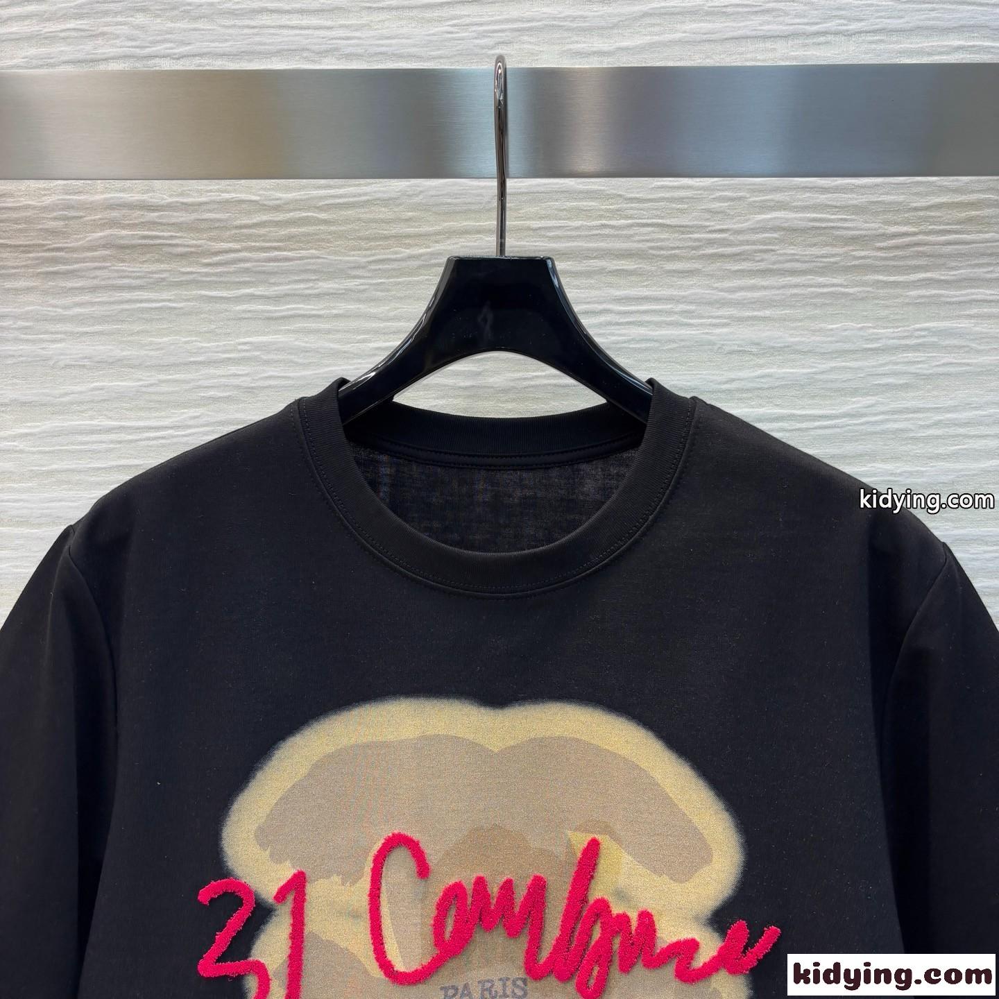 カジュアル 定番 ロゴ入り 半袖Tシャツ シャネル Tシャツ コピー コットン-2