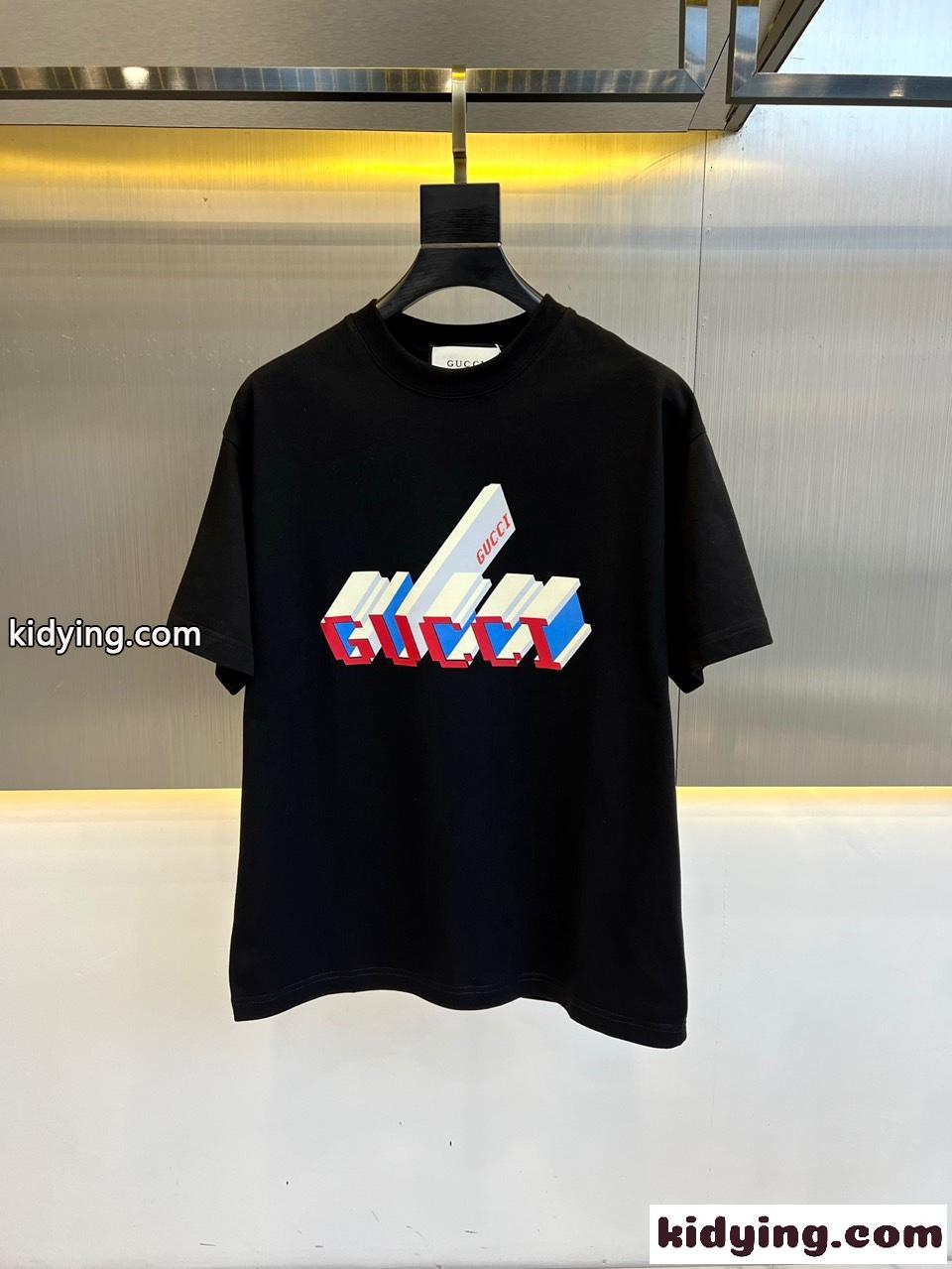 グッチ Tシャツ コピー シンプル 合わせやすい 半袖Tシャツ ブラック-0