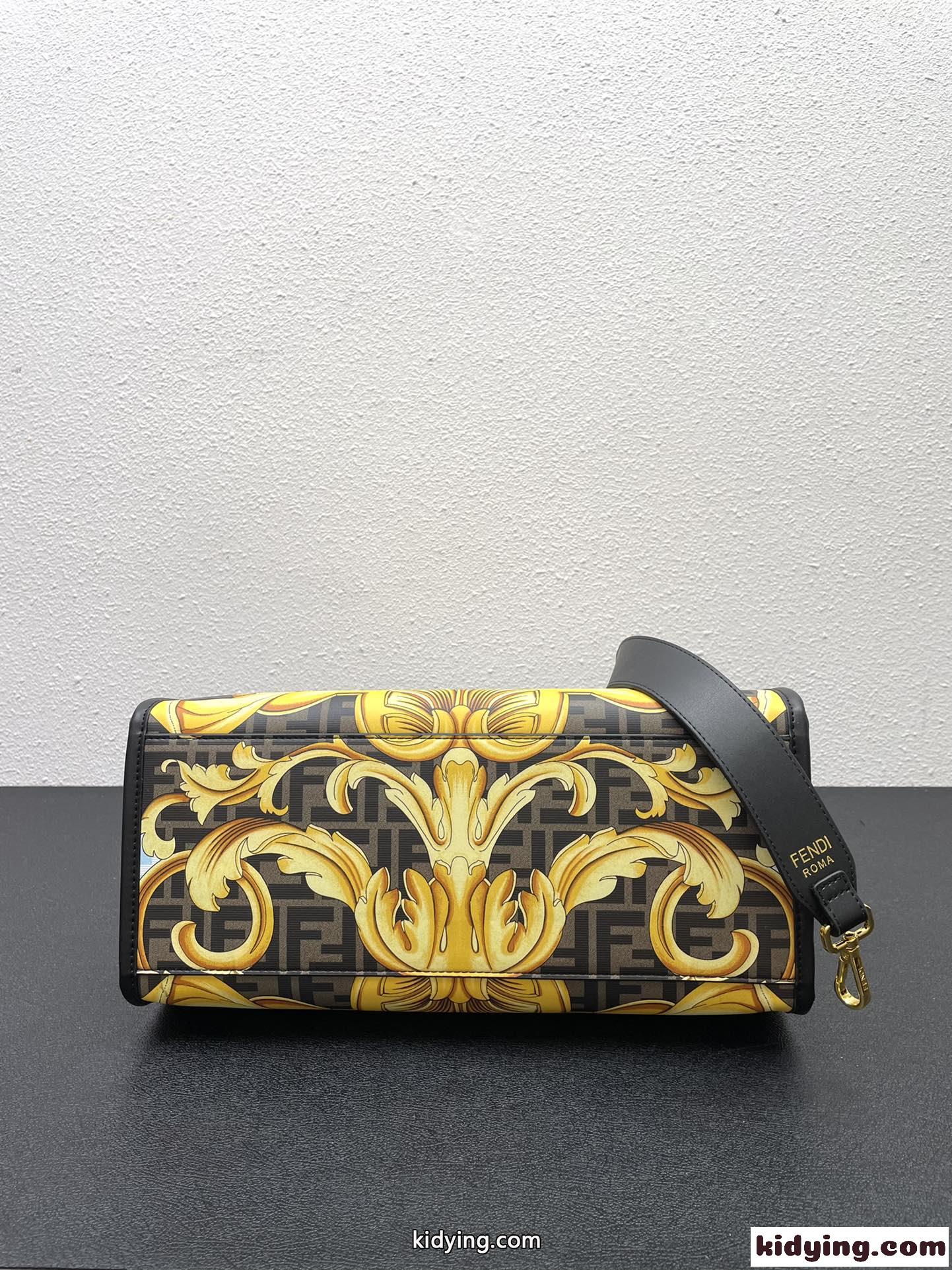 FENDI × VERSACE フェンディ バッグ 人気 コピー プリント 大容量 注目 おしゃれ トートバッグ-2