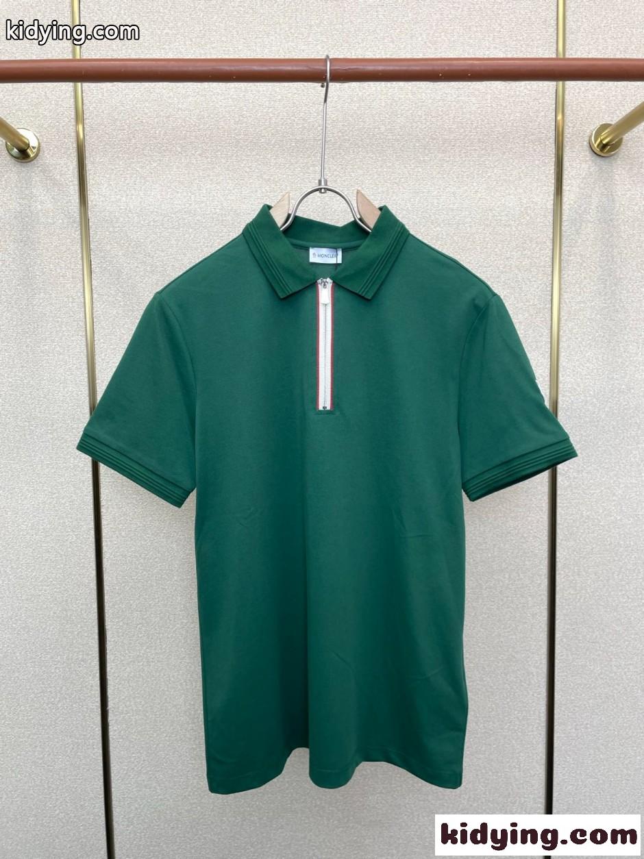 カジュアル 洗練された ハーフジップ ポロシャツ モンクレール Tシャツ 偽物-3