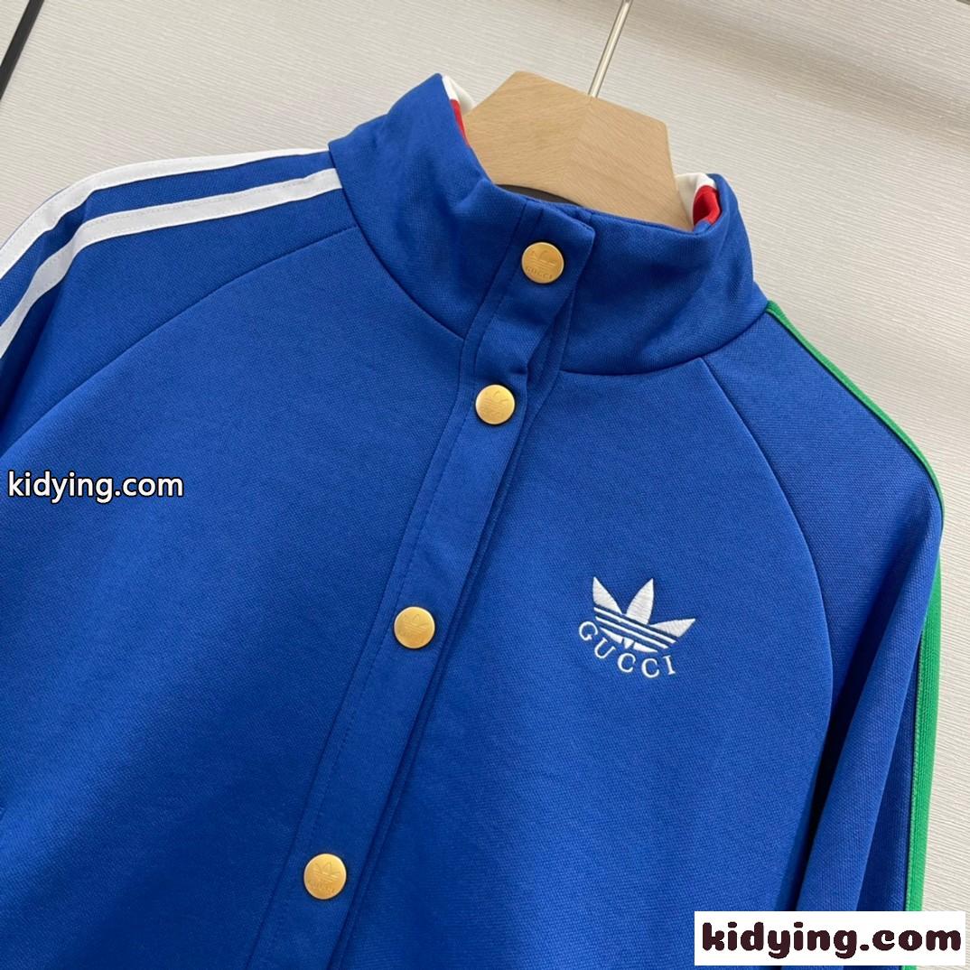 adidas x Gucci 人気 クロップド お洒落 スポーツ グッチ ジャケット コピー 長袖 カジュアル-2