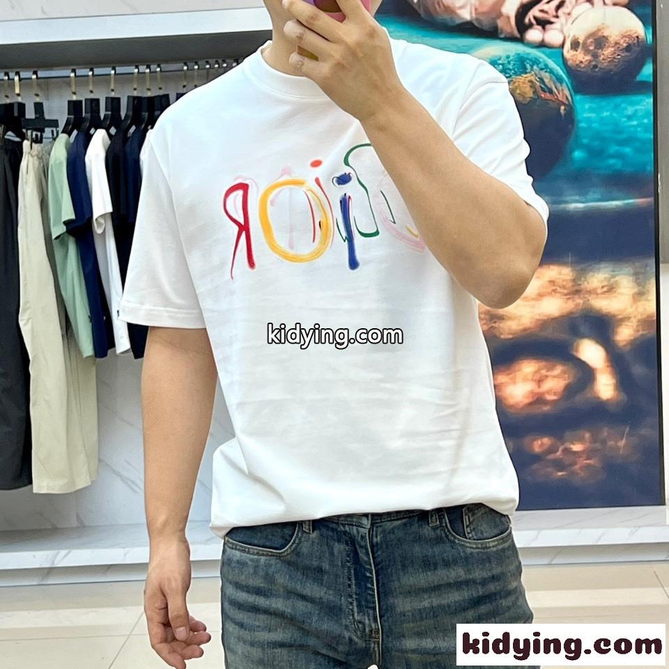 カジュアル ロゴ入り クルーネック 半袖Tシャツ クリスチャン・ディオール Tシャツ 偽物 ホワイト-2