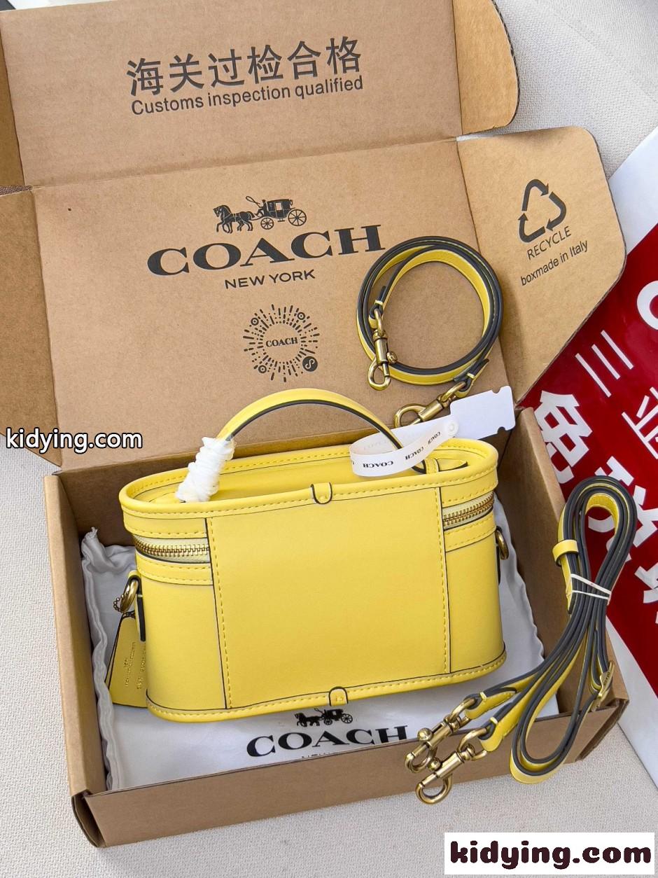 大人可愛い バニティバッグ コーチ バッグ 偽物 ショルダーバッグ イエロー-2
