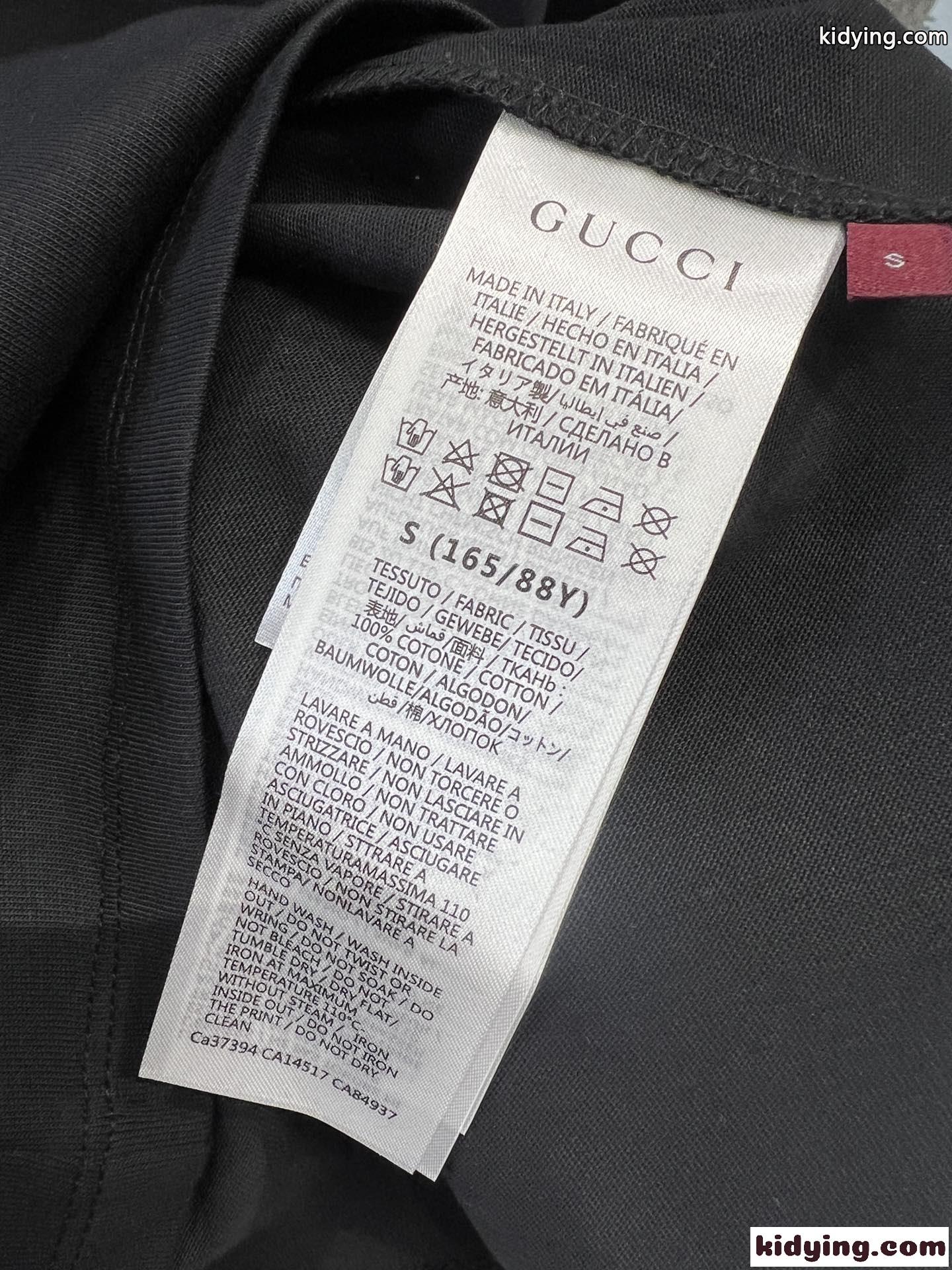 カジュアル ゆったり コットン 半袖Tシャツ グッチ Tシャツ コピー ブラック-4