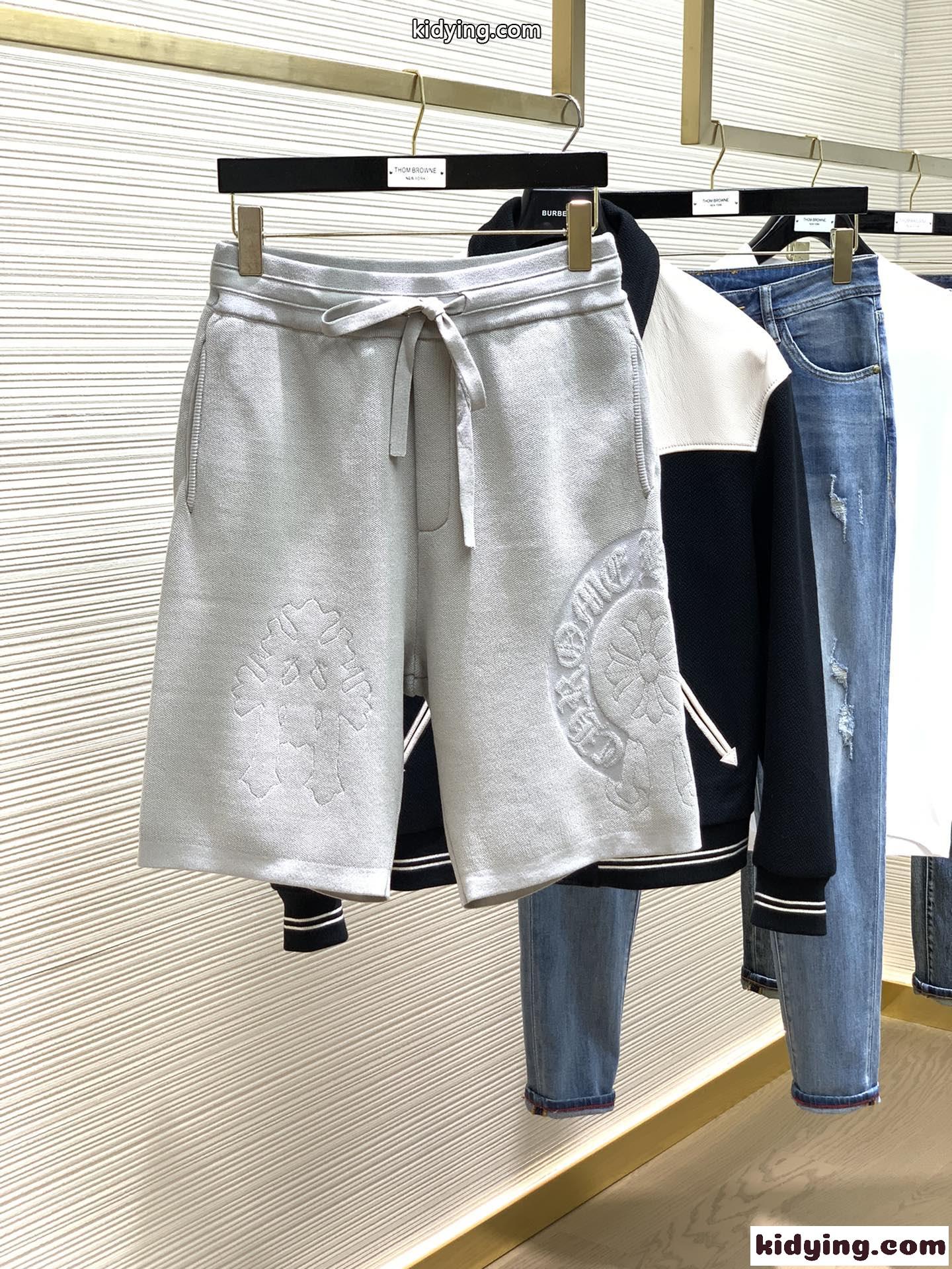 カジュアル リラックス ロゴ入り クロムハーツ パンツ コピー ショートパンツ グレー-1