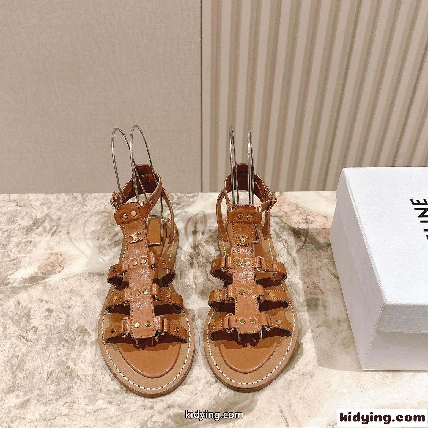 CELINE リンピア グラディエーター サンダル セリーヌ スーパーコピー ブラウン-0