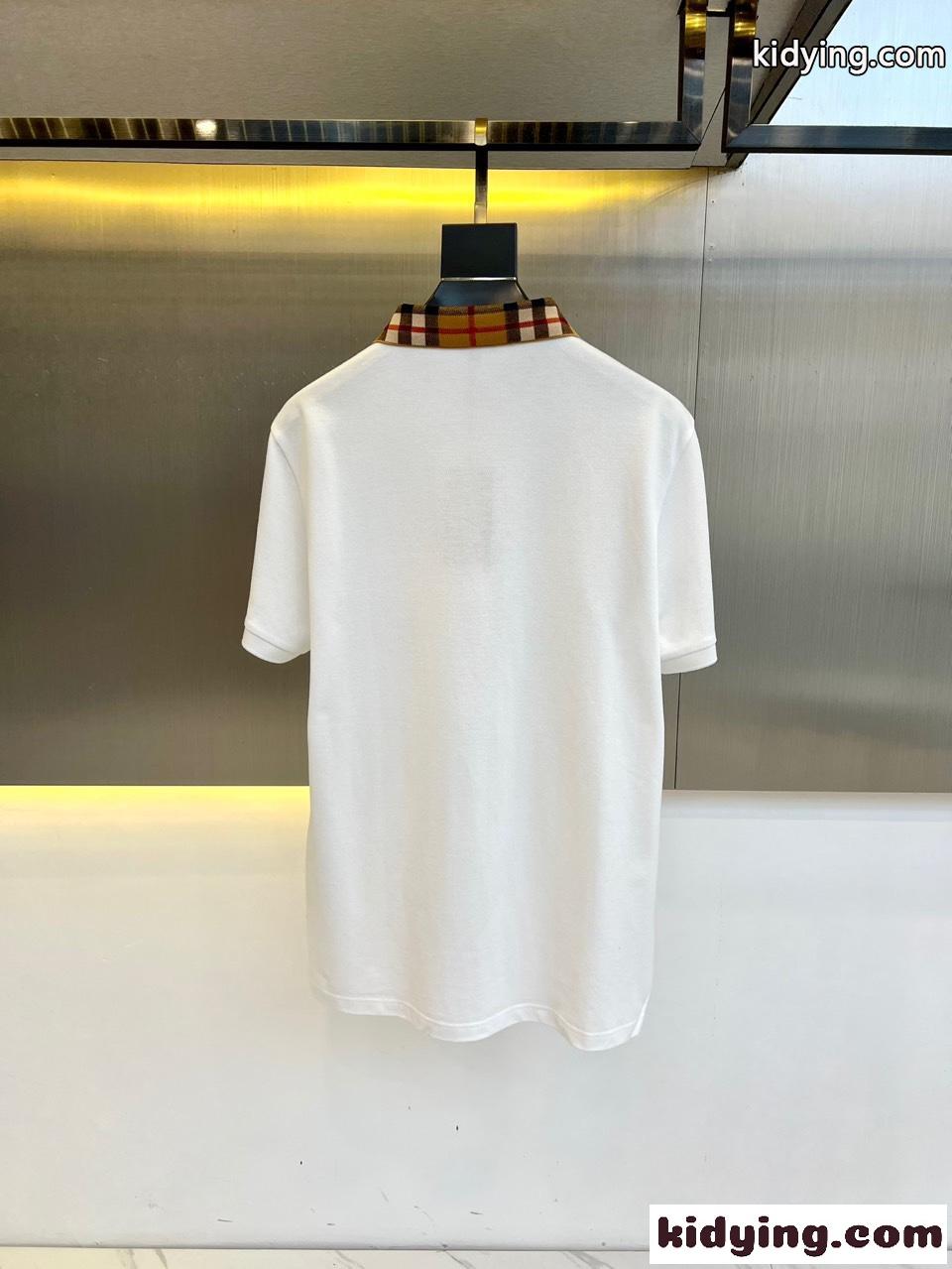 洗練された おしゃれ コットンピケ ポロシャツ バーバリー Tシャツ コピー ホワイト-4