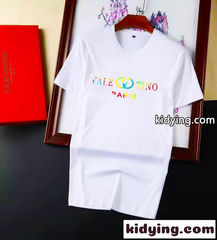 春夏 おしゃれ 定番 人気 ヴァレンティノ Tシャツ コピー ロゴ プリント クルーネック 快適 半袖 トップス ホワイト ブラック-0