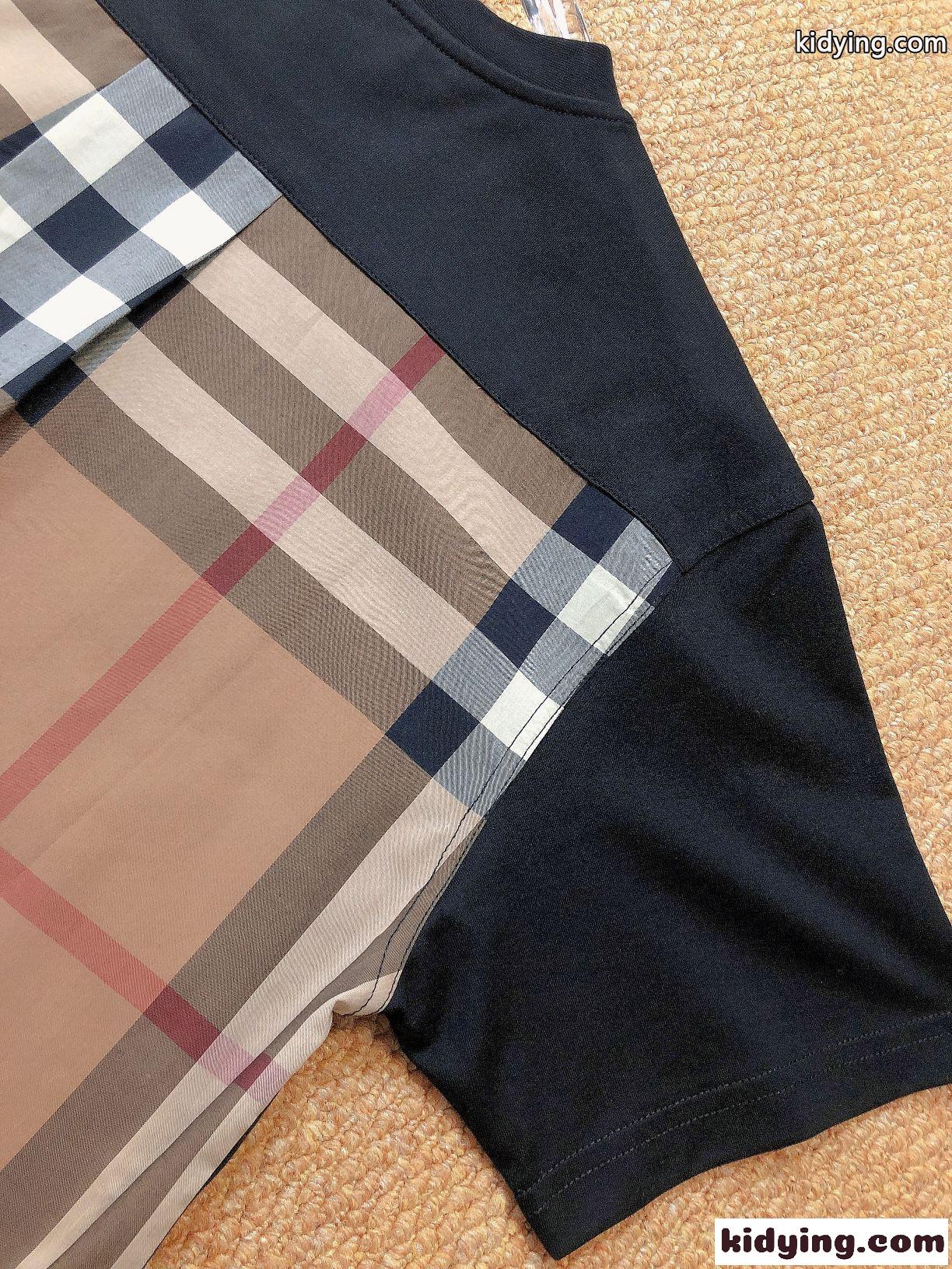 カジュアル 切り替え 着心地いい クールネック プルオーバー バーバリー 半袖tシャツ コピー おしゃれ ゆったり-4