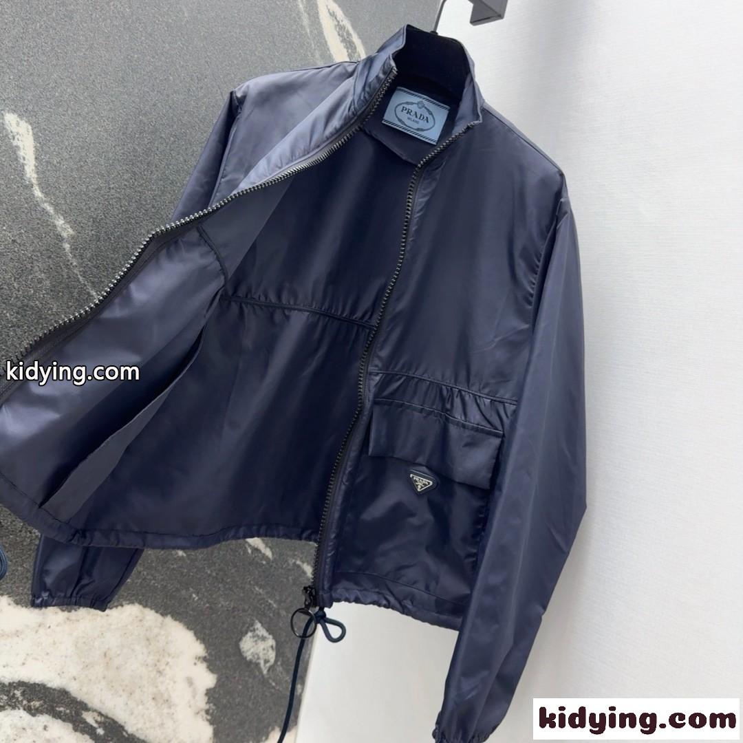 Re-Nylon ブルゾンジャケット プラダ ジャケット コピー レディース ネイビー-3
