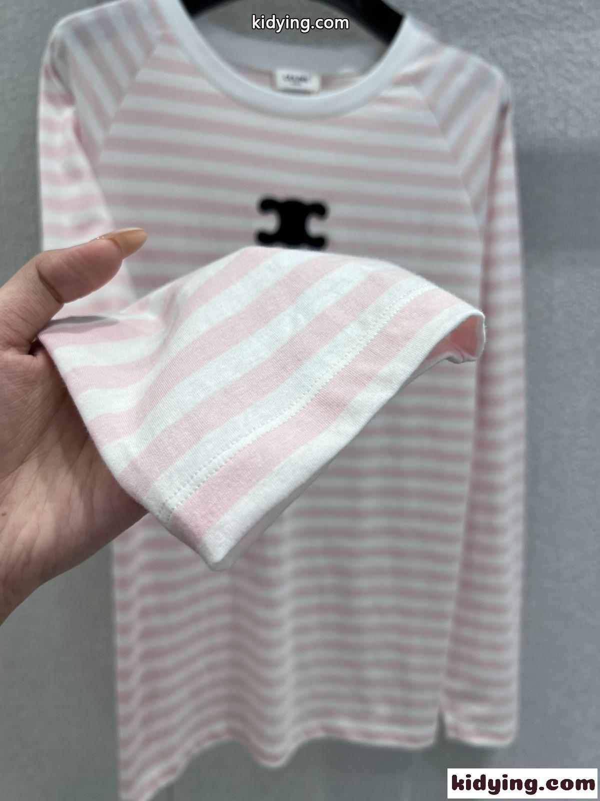セリーヌ Tシャツ 偽物 コットン カジュアル ボーダー 長袖Tシャツ-3