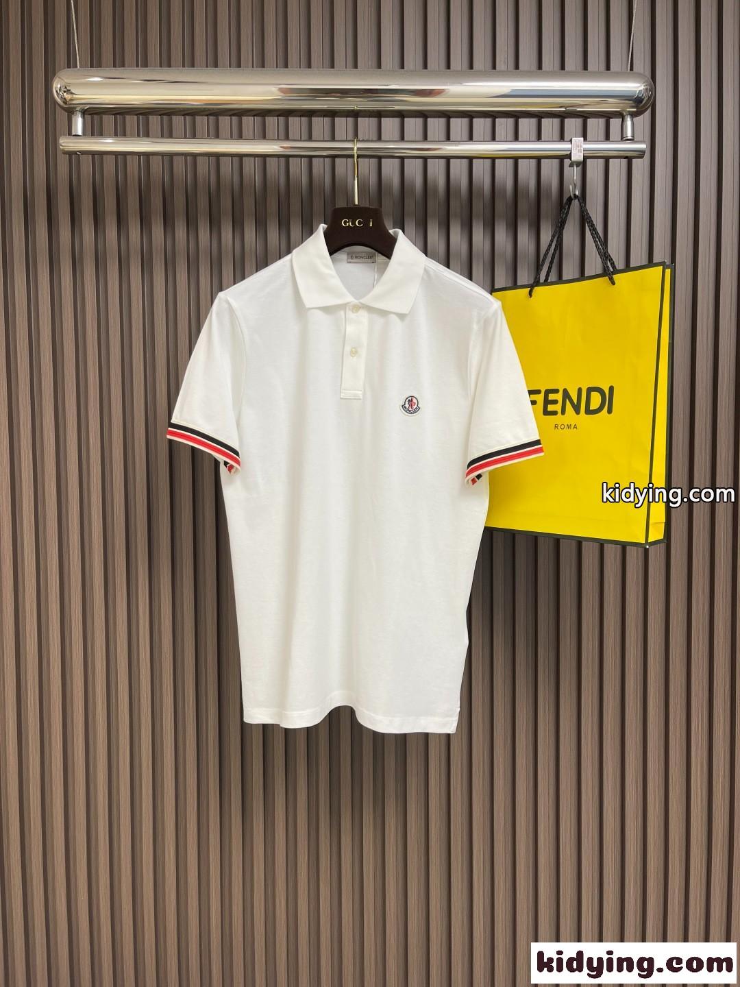 定番 カジュアル コットンピケ ポロシャツ モンクレール Tシャツ コピー 半袖トップス-2