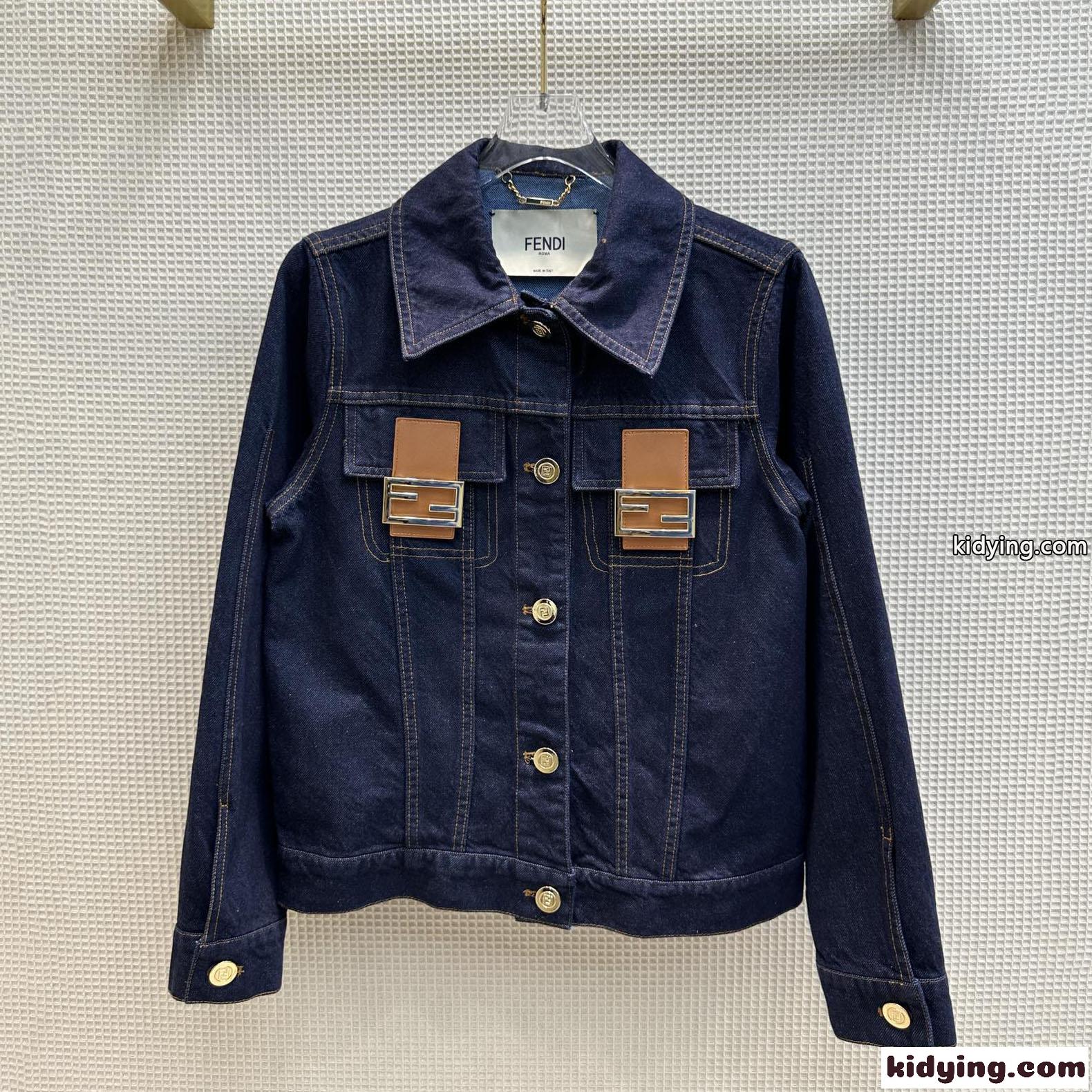 洗練された 人気 おしゃれ フェンディ ジャケット コピー レディース デニムジャケット-2